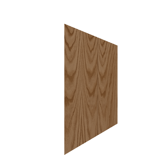 Upper Inset Slab Cabinet Door - Left (Veneers) (French Door) - Red Oak Veneer / Medium Stain