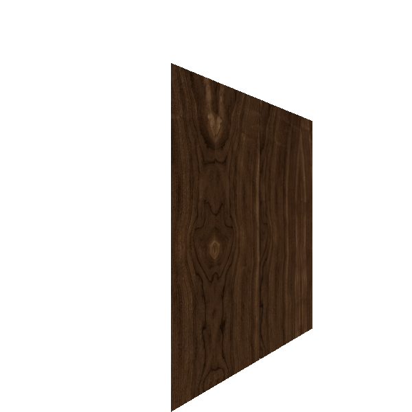 Upper Inset Slab Cabinet Door - Left (Veneers) (French Door) - Walnut Veneer / Burnt Coal Stain