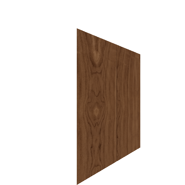 Upper Inset Slab Cabinet Door - Left (Veneers) (French Door) - Walnut Veneer / Clear Stain