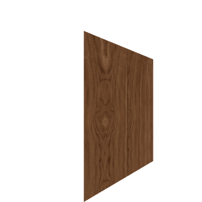 Upper Inset Slab Cabinet Door - Right (Veneers) (French Door) - Walnut Veneer / Clear Stain
