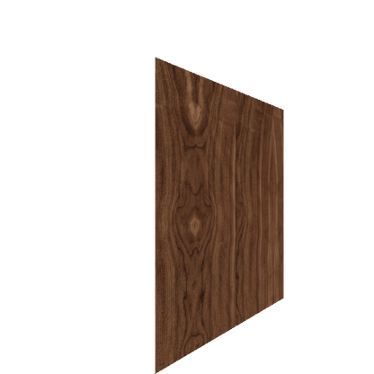 Upper Inset Slab Cabinet Door - Left (Veneers) (French Door) - Walnut Veneer / Unfinished