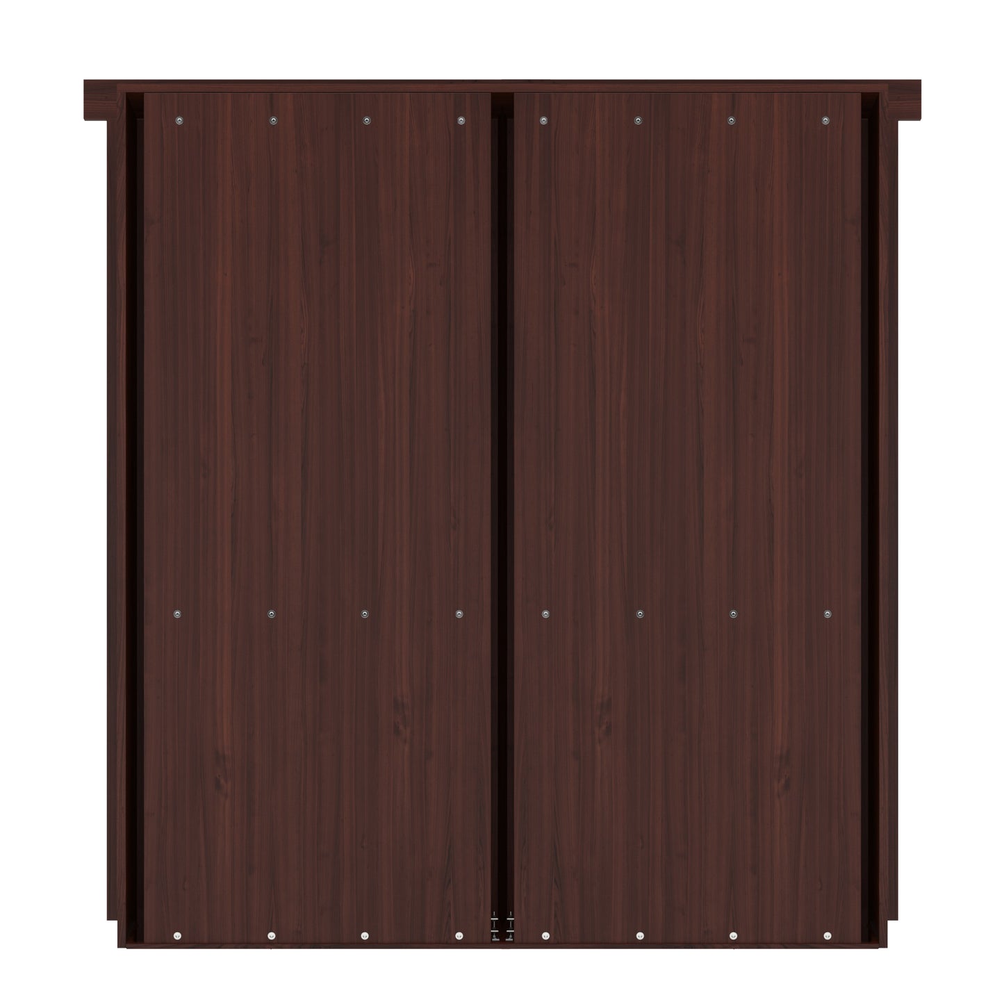 Murphy Door® dark walnut sliding double door with hidden functionality, featuring smooth wooden panels and minimalist hardware.