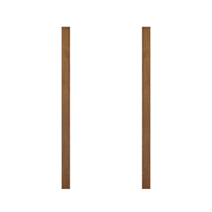Two vertical wooden slats in medium brown bamboo finish from Murphy Door® for custom hidden door installation.