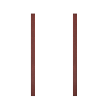 Two vertical mahogany wood trim pieces from Murphy Door® for custom hidden door installation.