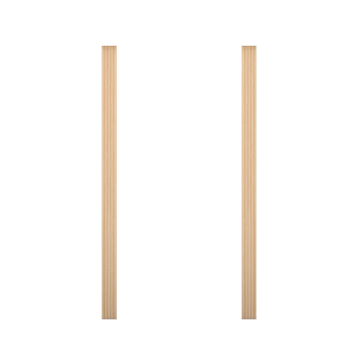 Murphy Door® pine wood door stiles - two light wooden vertical jambs with fluted design for hidden door installation.
