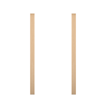 Murphy Door® pine wood door stiles - two light wooden vertical jambs with fluted design for hidden door installation.