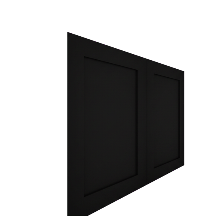 Murphy Door® black Lower Inset Shaker Cabinet Door (Single Door, Paint Grade), Flush Mount 2.0, customizable via MD Configurator.