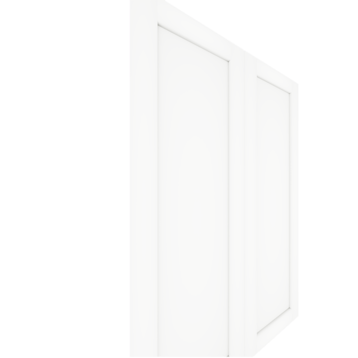 Murphy Door® white Upper Inset Shaker Cabinet Door (Single Door) (Paint Grade), Flush Mount 2.0. MD Configurator.