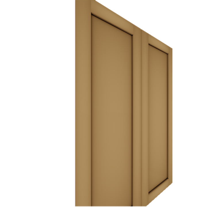 Murphy Door® Upper Inset Shaker Cabinet Door (Single Door, Paint Grade), a tan Flush Mount 2.0 MD Configurator door.