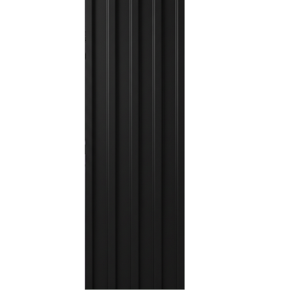 Murphy Door® black vertical fluted paneling, a sleek hidden door or accent wall.