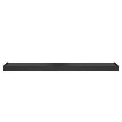 Murphy Door® black floating wall shelf with raised front and back edges, minimalist style.