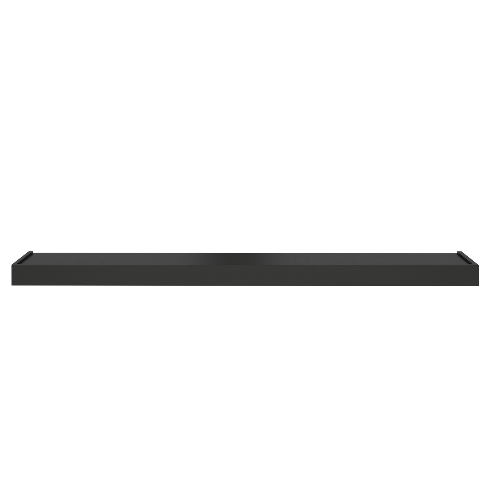 Murphy Door® black floating wall ledge with a minimalist design and a subtle raised edge.