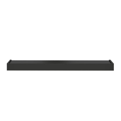 Murphy Door® black floating wall ledge, sleek and modern, with a subtle raised edge.