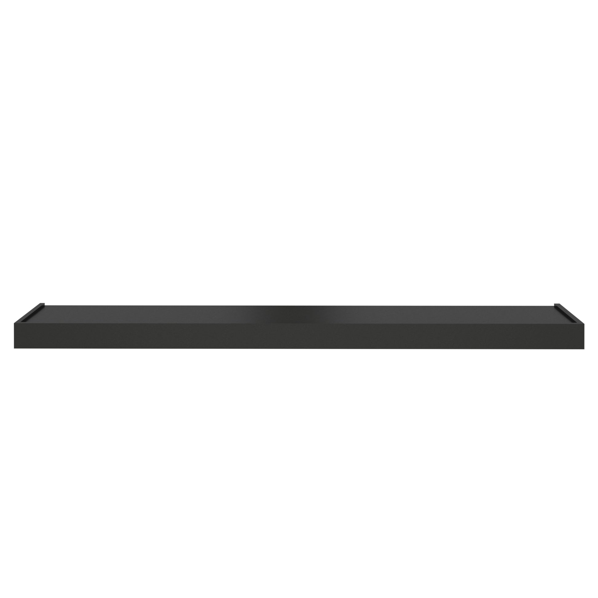 Murphy Door® black floating wall shelf or ledge with a subtle raised edge on the front and sides.
