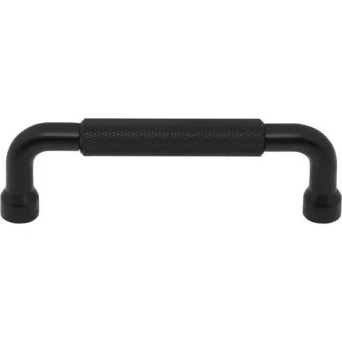 Murphy Door® black metal U-shaped cabinet handle with a knurled grip.