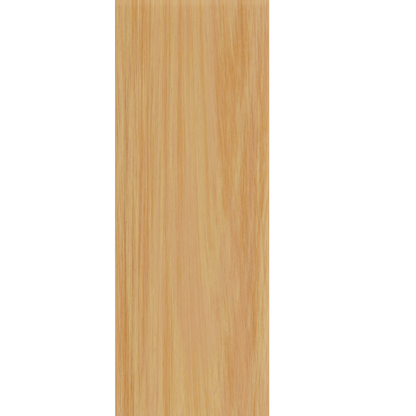 Murphy Door® blonde wood panel, vertical grain, flanked by solid black and tan sections.