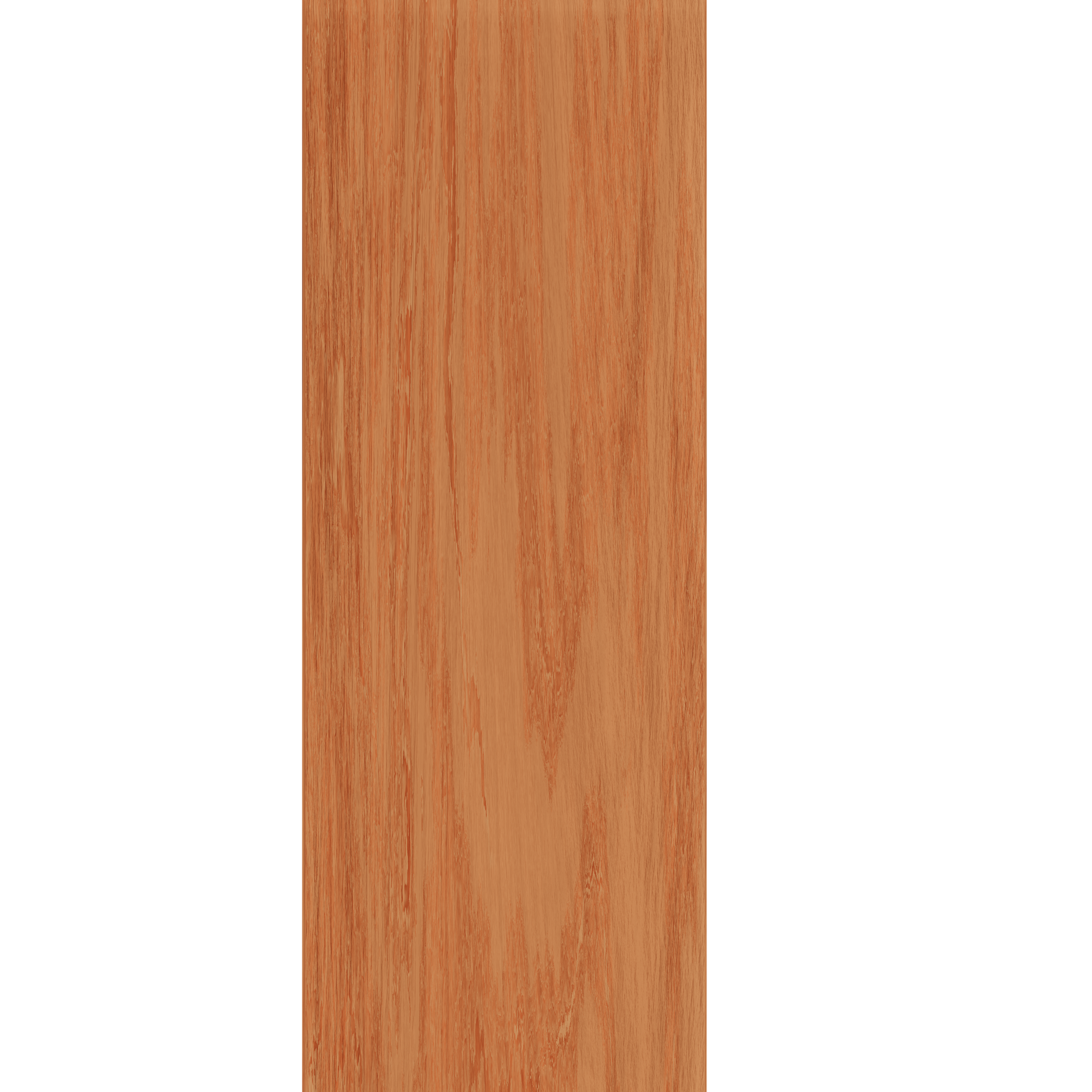 Murphy Door® light brown wood grain panel, flanked by solid black and terracotta sections.