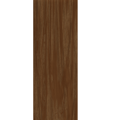 Murphy Door® brown wood grain panel flanked by black and solid brown panels.