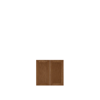 Brown wooden cabinet doors from Murphy Door®, featuring rectangular paneled design in a rich walnut finish.