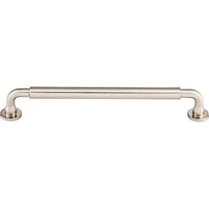 Murphy Door® brushed nickel cabinet pull, a sleek, modern metal handle with curved ends.