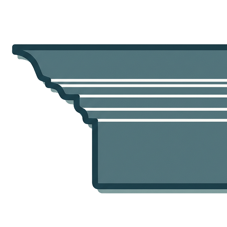 Murphy Door® Crown Back Entablature (White Oak) (Single Door) molding with curved profile, white lines. Flush Mount 2.0, MD Configurator.
