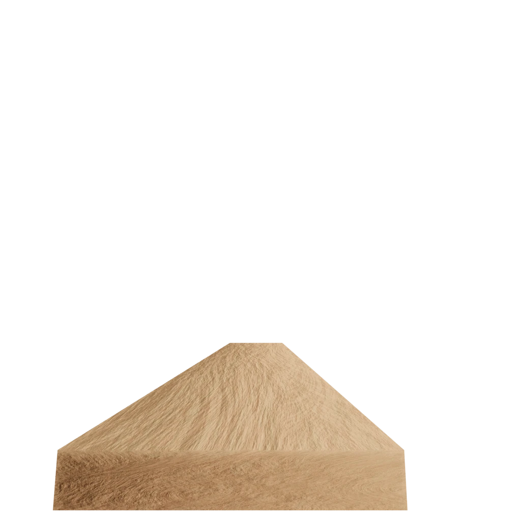 Light brown, textured pile of wood shavings for Murphy Door® custom wood products.