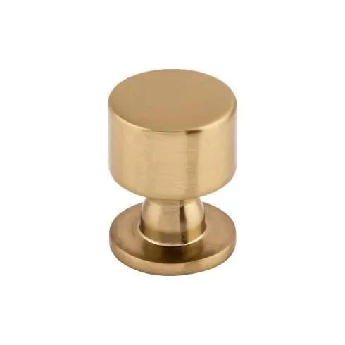 Murphy Door® modern cylindrical cabinet knob in brushed brass finish.