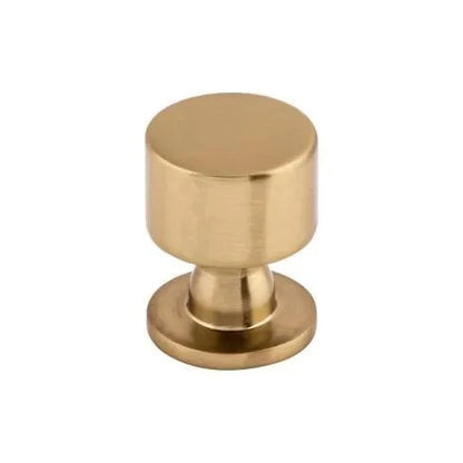 Murphy Door® modern cylindrical cabinet knob in brushed brass finish.