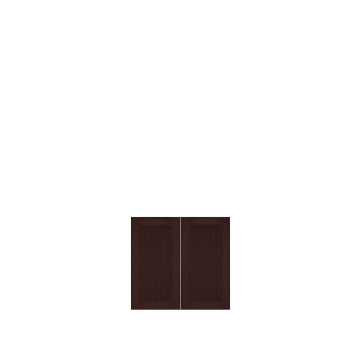 Dark brown shaker-style cabinet doors from Murphy Door®, featuring a rich espresso finish and clean, rectangular panel design.