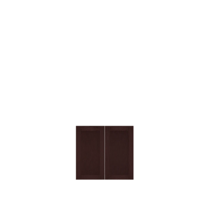 Dark brown shaker-style cabinet doors from Murphy Door®, featuring a rich espresso finish and clean, rectangular panel design.