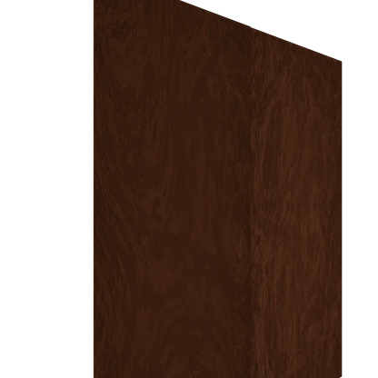 Dark brown wood grain detail of an Upper Shaker Cabinet Door veneer
