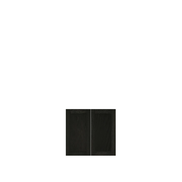 Murphy Door® dark wood plank cabinet doors.