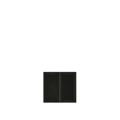 Murphy Door® dark wood plank cabinet doors.