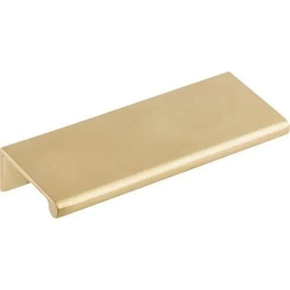 Murphy Door® modern satin brass lip pull cabinet handle for hidden doors.