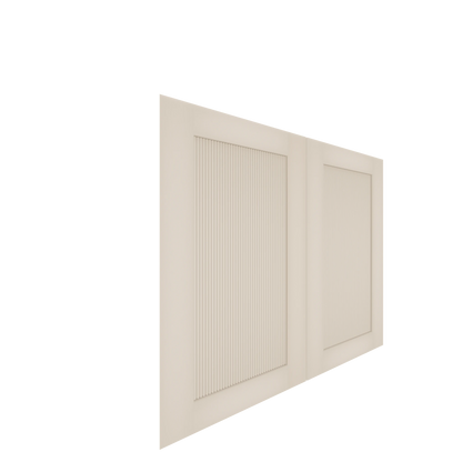 Murphy Door® Lower Inset Shaker Cabinet Door (Single Door) (Paint Grade). Light, vertically fluted wall paneling, Flush Mount 2.0 design.
