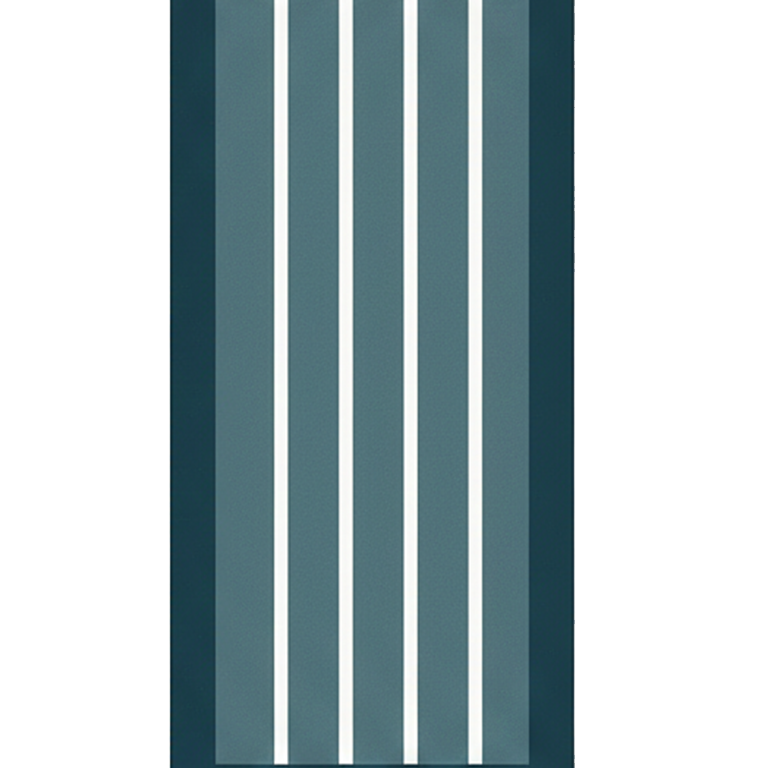 Murphy Door® hidden panel door with vertical teal and white striped design.