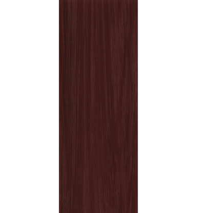 Murphy Door® hidden door in dark reddish-brown wood with vertical grain texture.