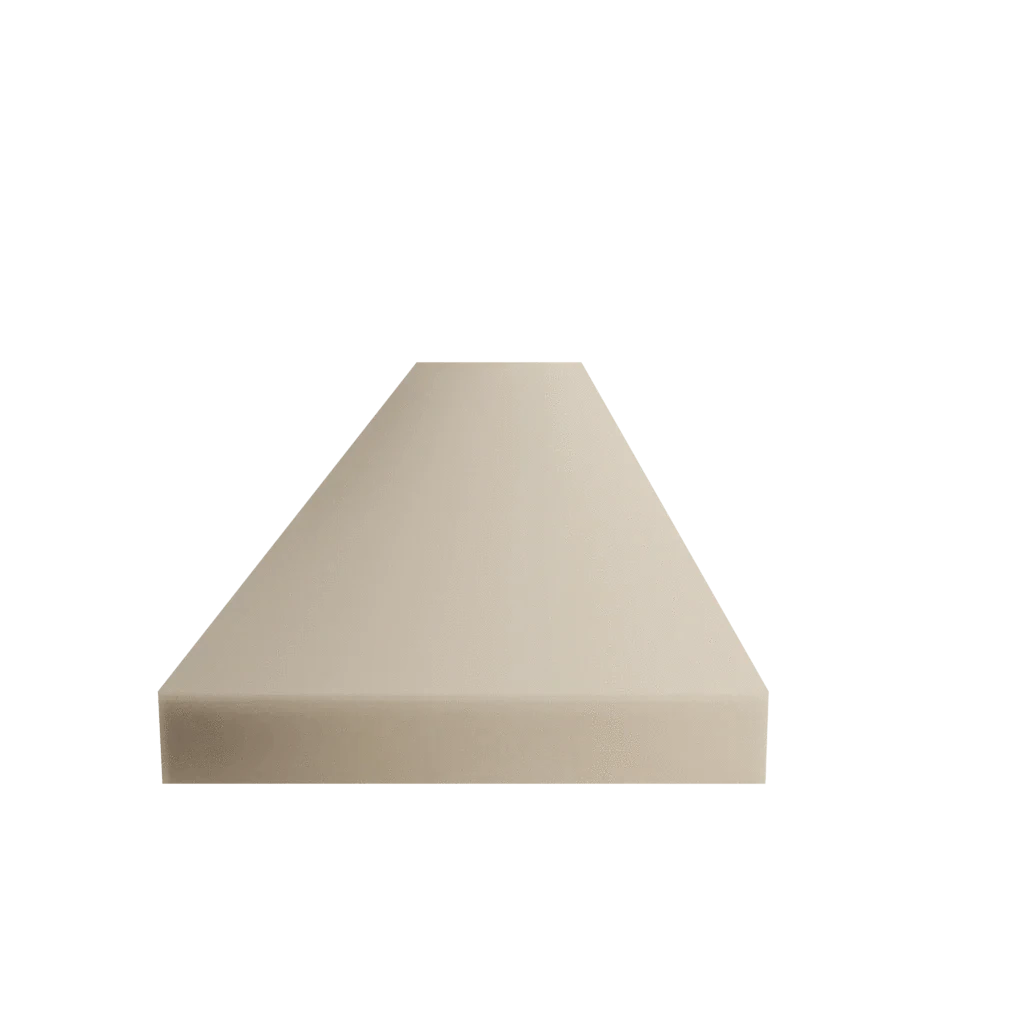 Trapezoidal light beige standard bottom pocket shelf with a matte finish