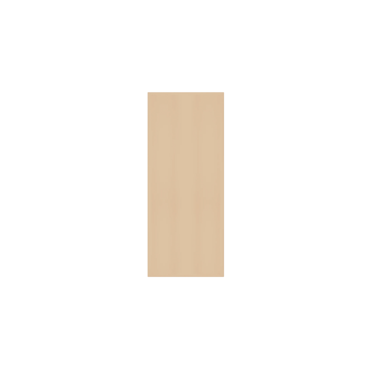 Murphy Door® light beige hidden door panel with subtle vertical texture, adjacent to a black wall.