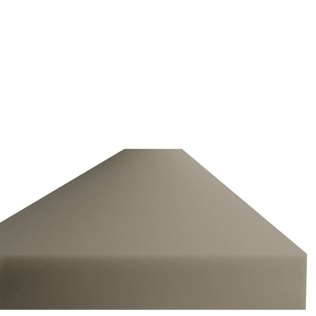 Flat top surface of Standard Top Pocket Shelves, light taupe paint grade