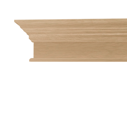 Light oak Murphy Door® crown molding with a classic stepped and rounded edge profile.