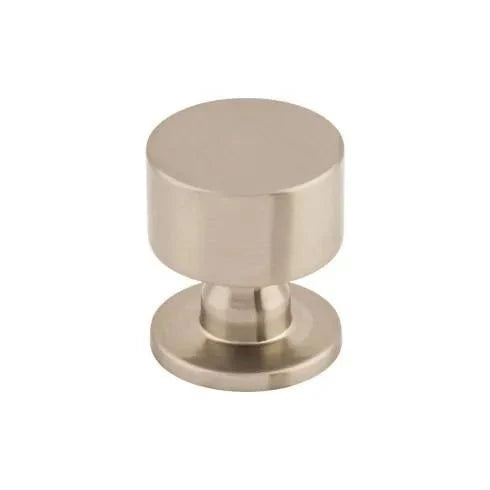 Murphy Door® satin nickel cylindrical cabinet knob with a minimalist design.