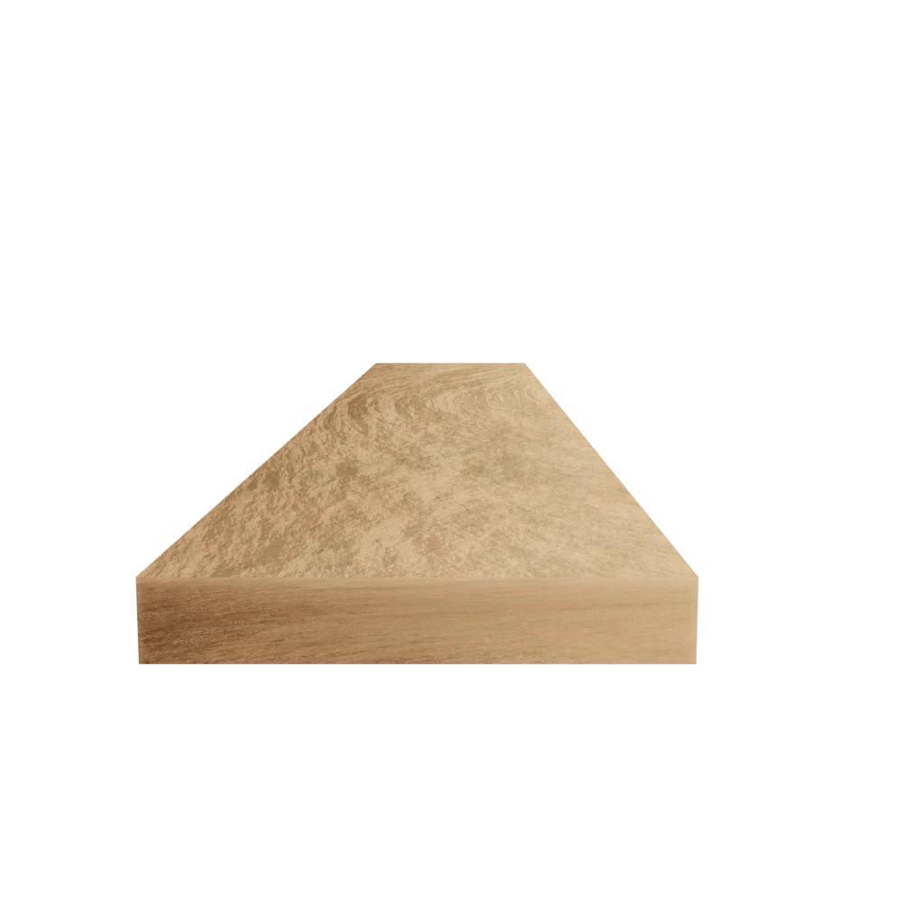 Light brown white oak bottom pocket shelf component with a subtly textured top