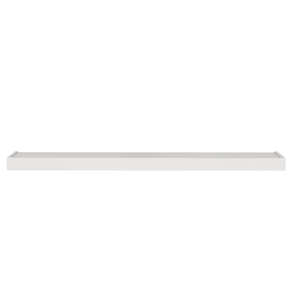 White Murphy Door® floating wall shelf with a subtle raised edge, front view.