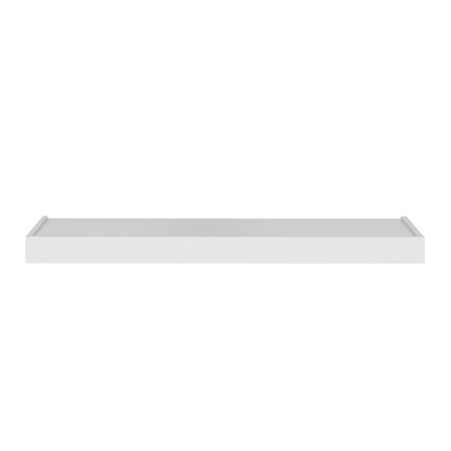 Murphy Door® white minimalist floating wall shelf with a subtle raised edge.