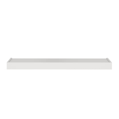 Murphy Door® white floating wall shelf with a subtle raised lip, minimalist style.