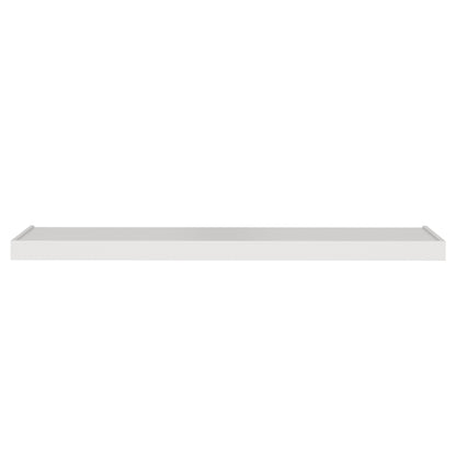 Murphy Door® white floating wall shelf, a sleek, minimalist ledge with a slightly raised back edge for display.