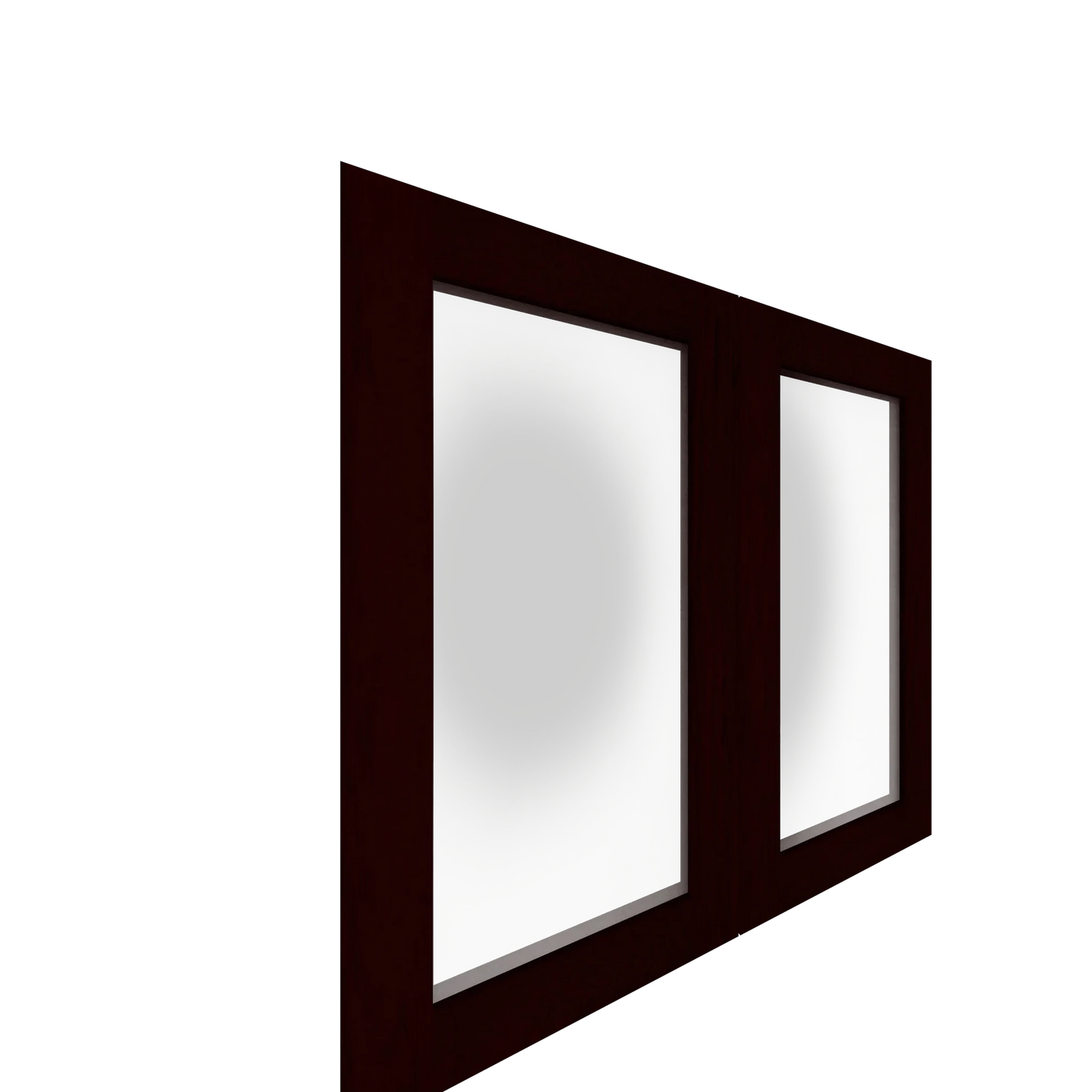 Lower Glass Panel Cabinet Door - Right (French Door) (Veneers)