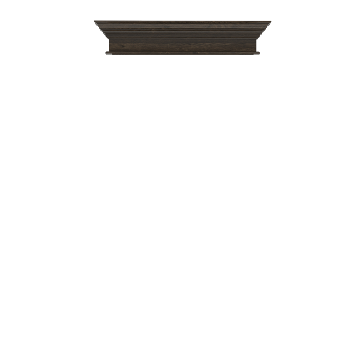 Murphy Door® dark wood crown molding shelf, featuring elegant traditional style with tiered design in rich brown finish.