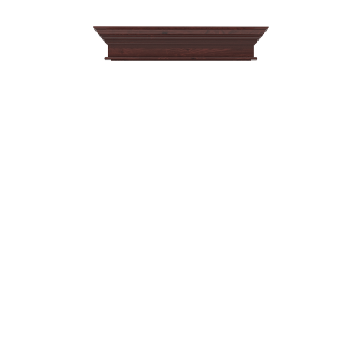 Murphy Door® dark wooden wall shelf with crown molding detail, featuring rich walnut finish and classic design.
